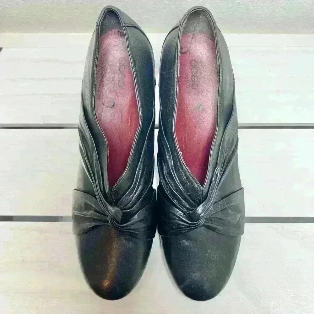 Abeo Women’s Black Leather Harlow Heel Size 6 1/2